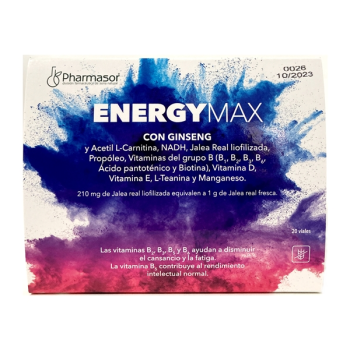 Energy Max Complemento con Ginseng y Vitaminas.- 20viales.