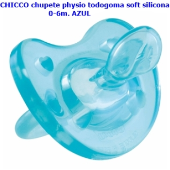 CHICCO chupete physio todogoma soft silicona 0-6m AZUL