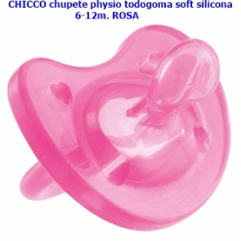 CHICCO chupete physio todogoma soft silicona 6-12m. ROSA